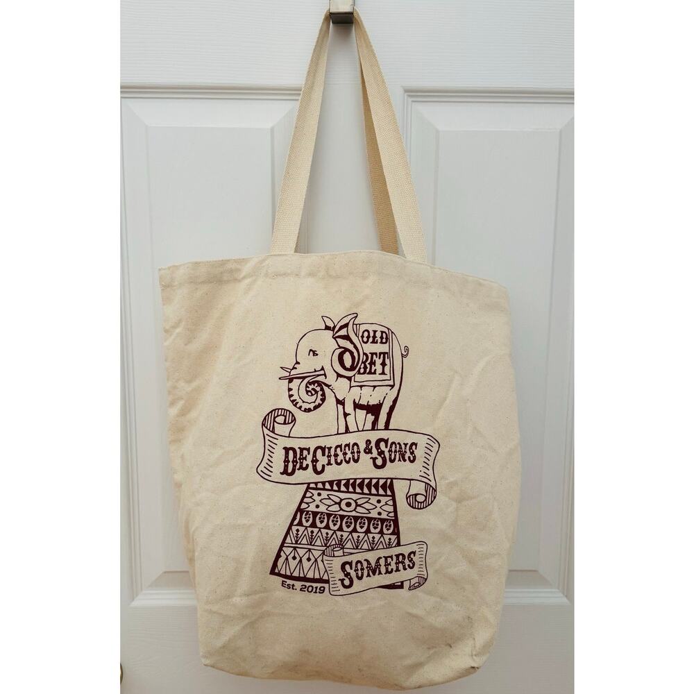 ECOBAGS XL Gusset Recycled Canvas Tote Bag Old Bet Somers Elephant Hotel DeCicco